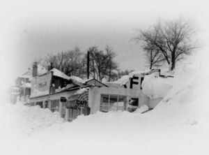 garage in snow